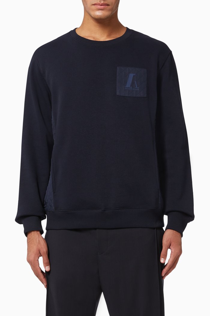 

EA Quilted Patch Fleece Sweatshirt, Blue