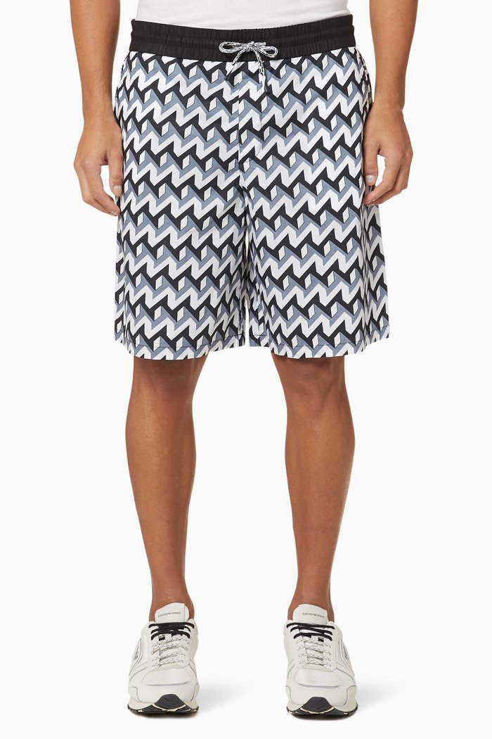 

Chevron Poplin Shorts, Grey