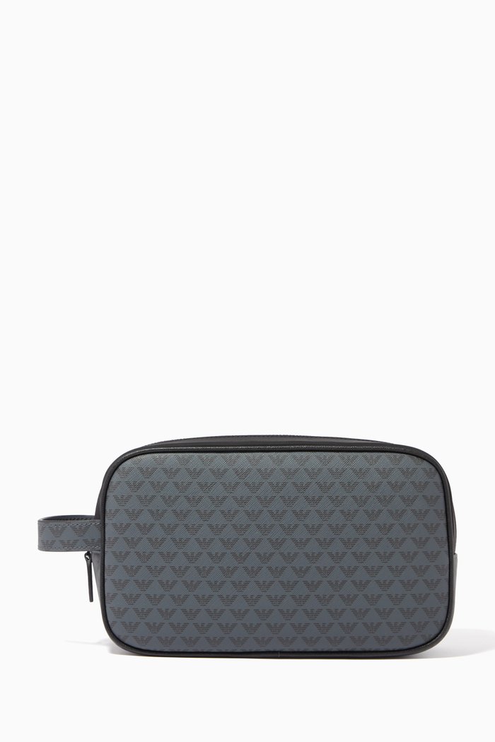 

EA Monogram Travel Beauty Case in PVC, Black