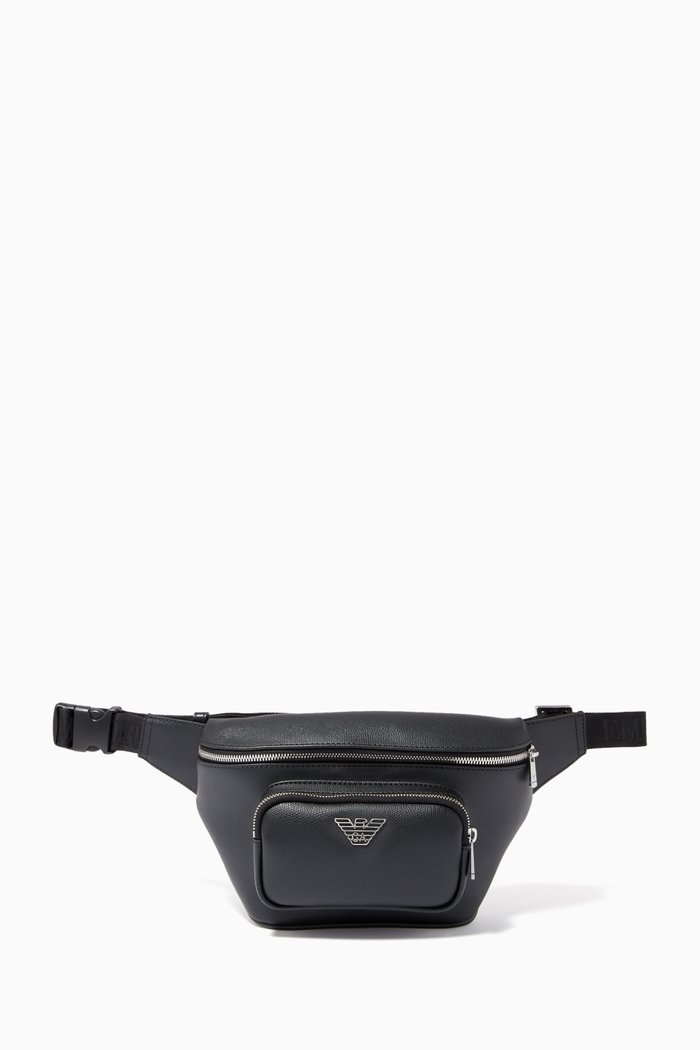 

EA Eagle Belt Bag in Eco Leather, Black