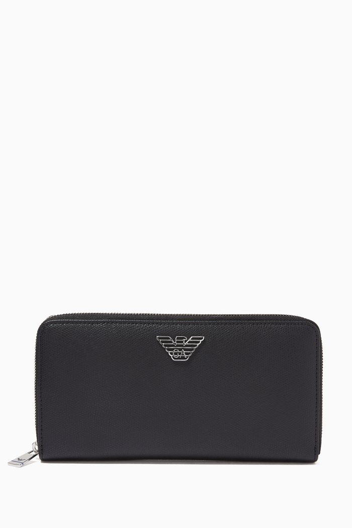 

Zip-Around Wallet in Eco Leather, Black