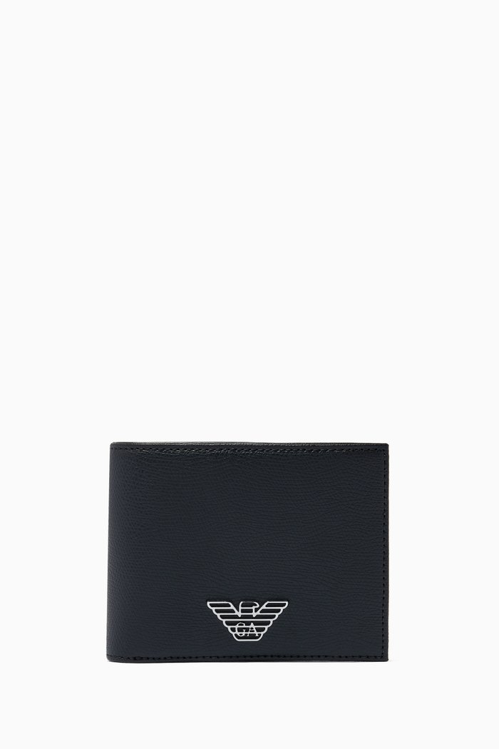 

EA Eagle Bi-fold Wallet in Eco Leather, Black