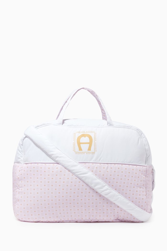 

Logo Diaper Bag in Silky Soft Nylon, Pink