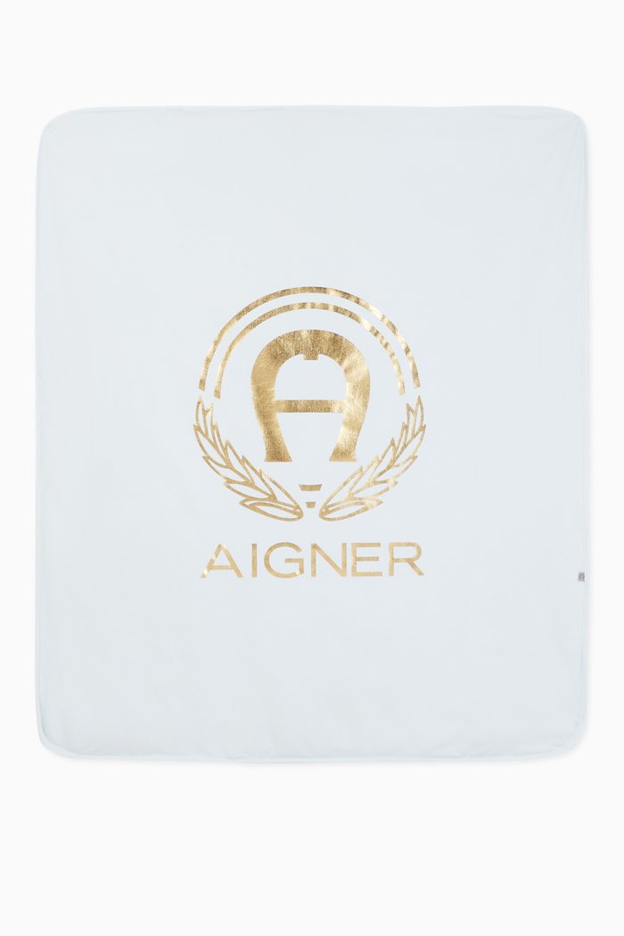 

Logo Pima Cotton Jersey Blanket, Blue