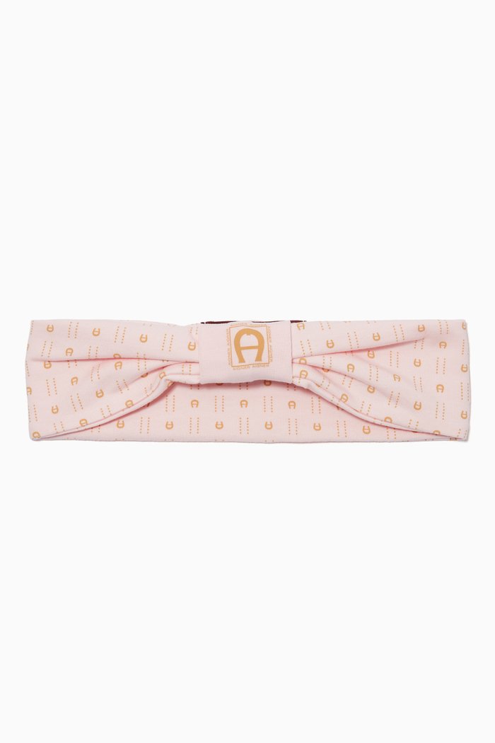 Logo Pima Cotton Jersey Headband, Pink