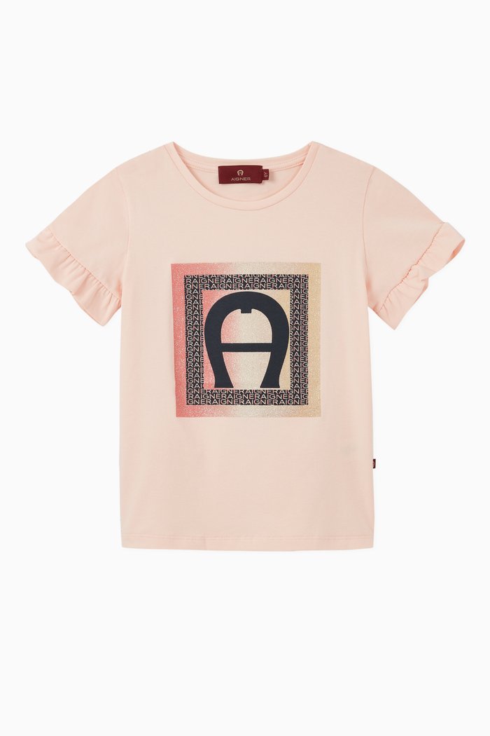 

Square Logo Cotton Jersey T-Shirt, Pink
