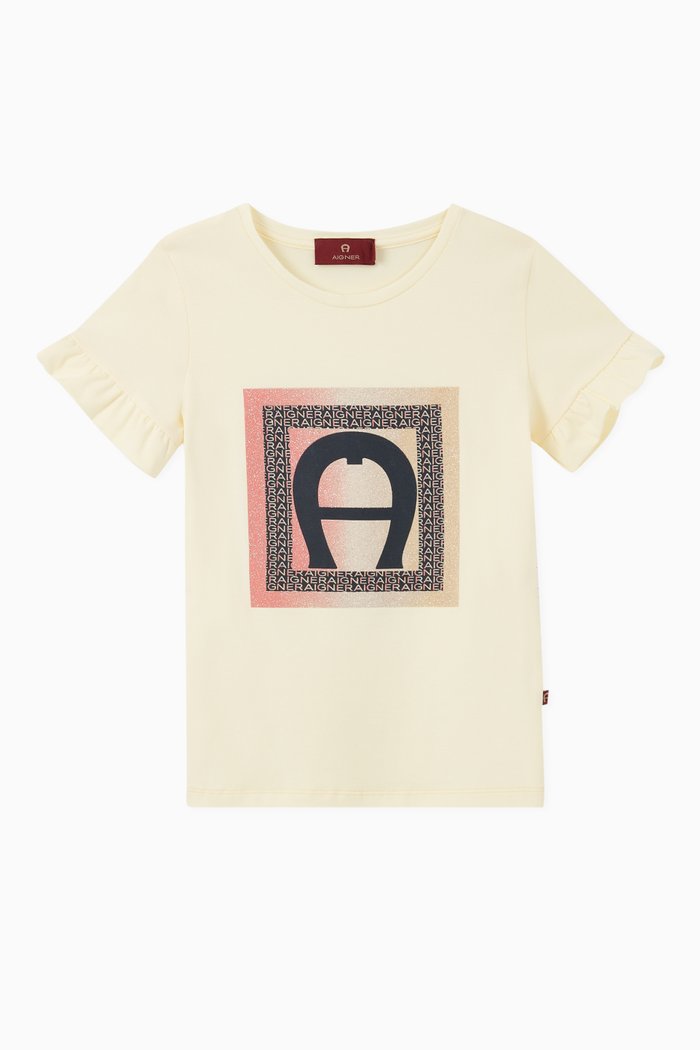 

Square Logo Cotton Jersey T-Shirt, Yellow