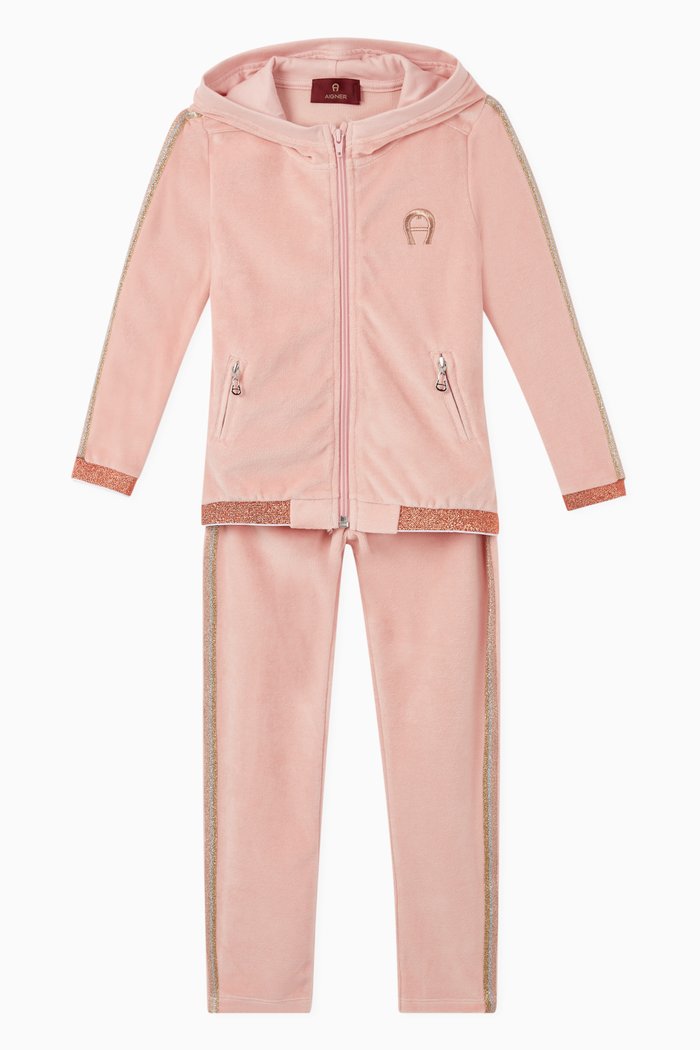 

Logo Velour Tracksuit, Pink
