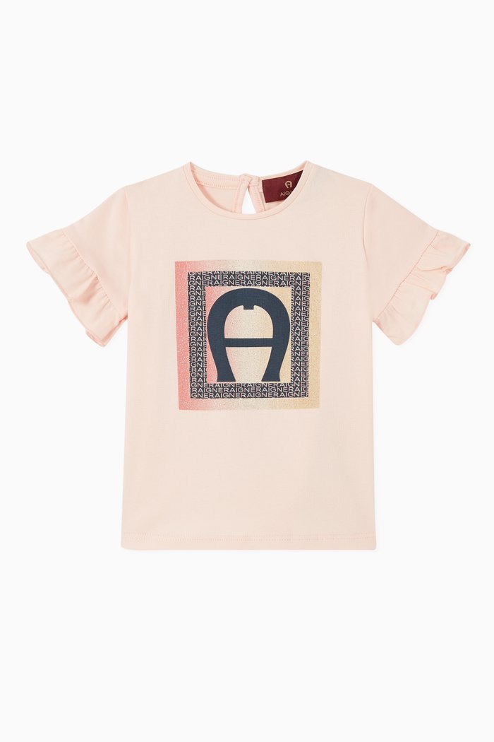 

Square Logo Cotton Jersey T-Shirt, Pink