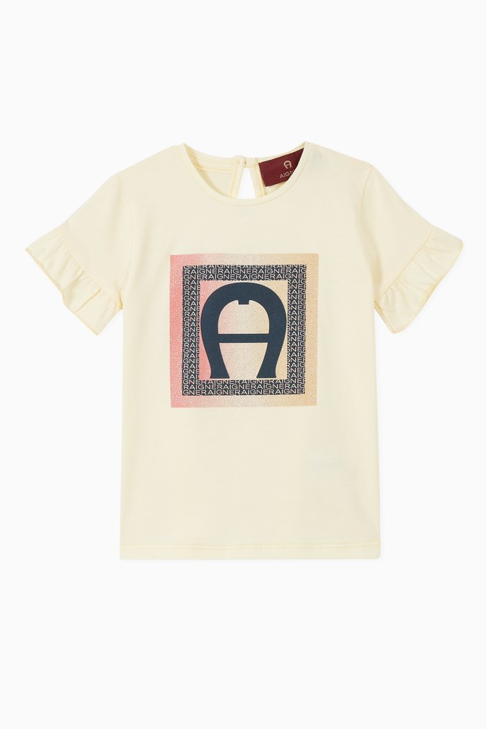 

Square Logo Cotton Jersey T-Shirt, Yellow