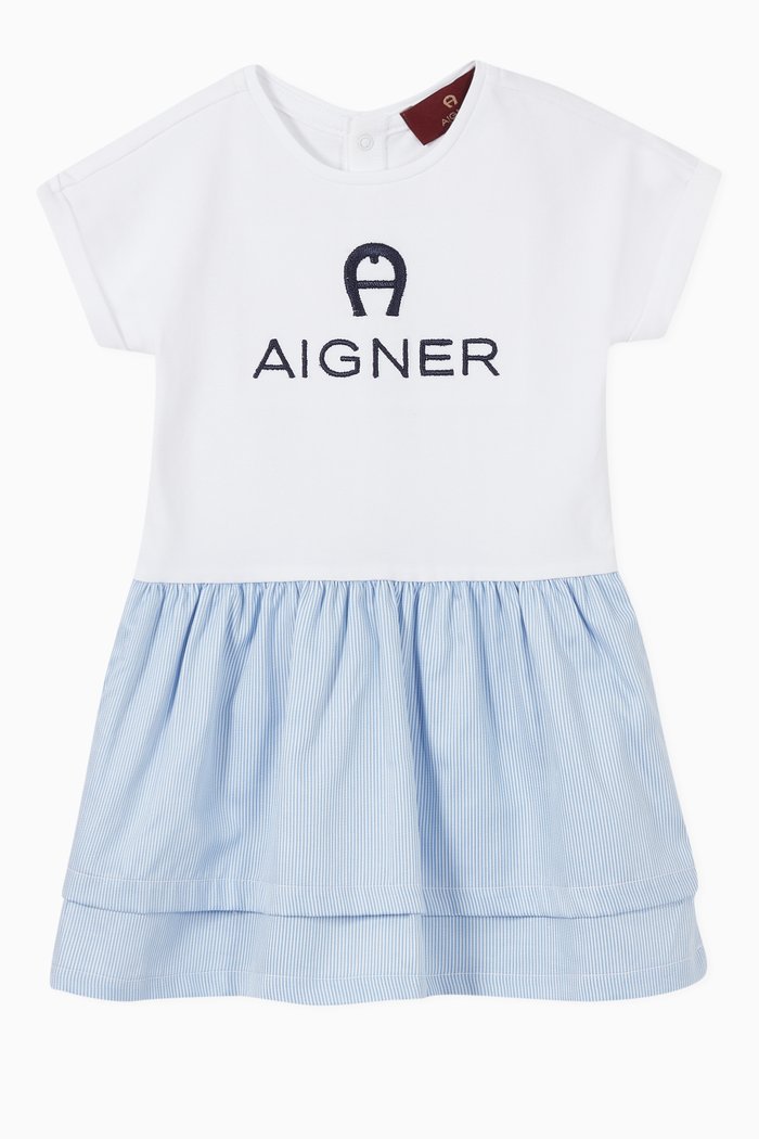 

Logo Jersey Striped Cotton Dress, Multicolour
