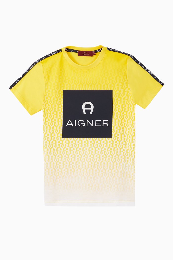 Gradient Logo Cotton T-Shirt, Yellow