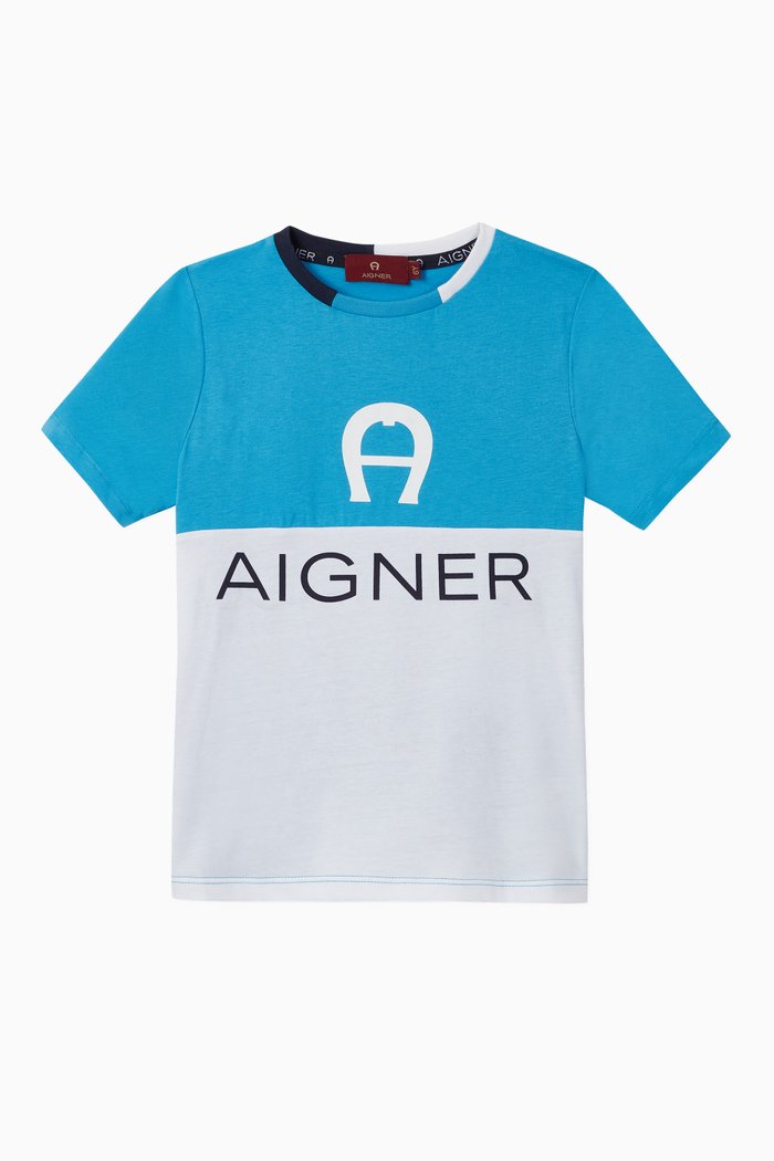 

Logo Colour-Block Cotton T-Shirt, Multicolour