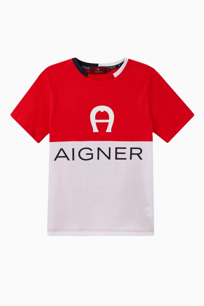 

Logo Colour-Block Cotton T-Shirt, Multicolour