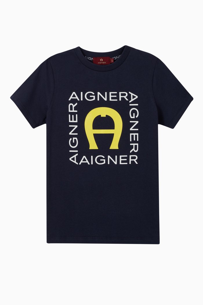 

Squared Logo Cotton T-Shirt, Black