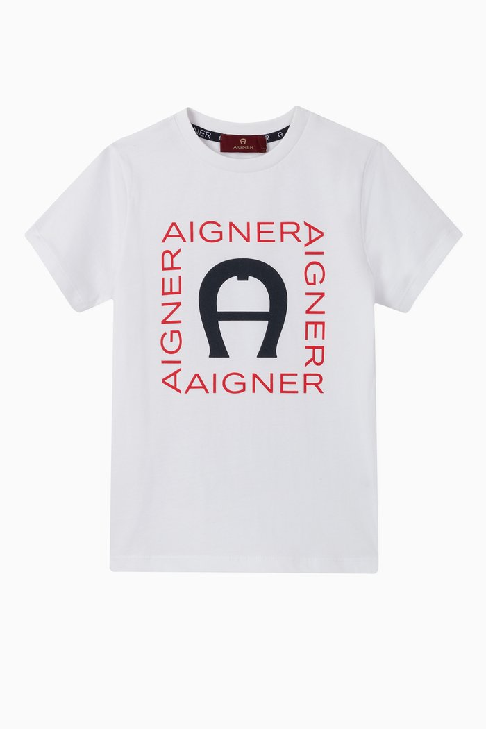 

Squared Logo Cotton T-Shirt, White