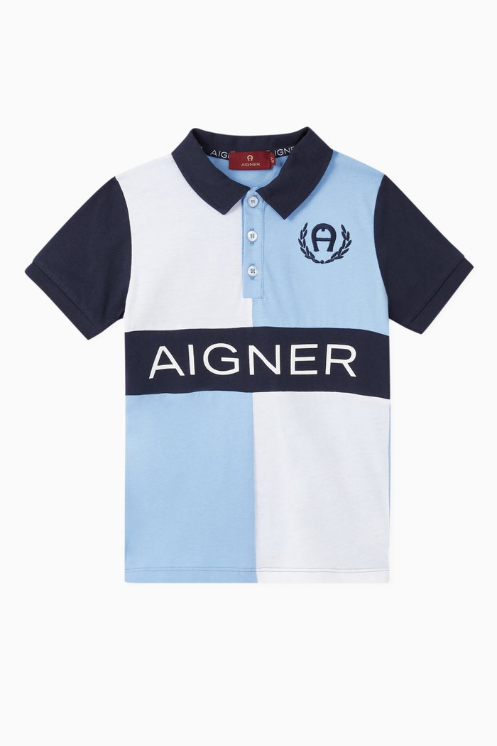 

Logo Colour-Block Cotton Polo Shirt, Multicolour