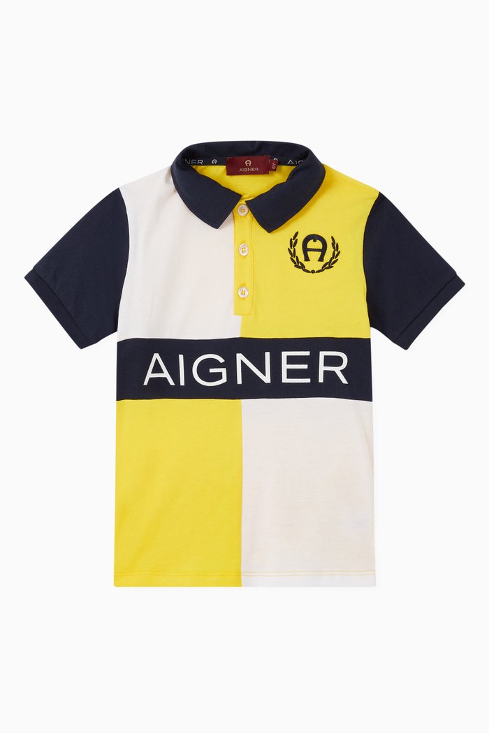 

Logo Colour-Block Cotton Polo Shirt, Multicolour