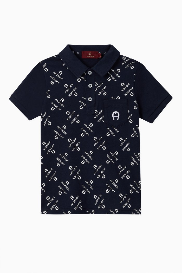 

Logo Cotton Polo Shirt, Black