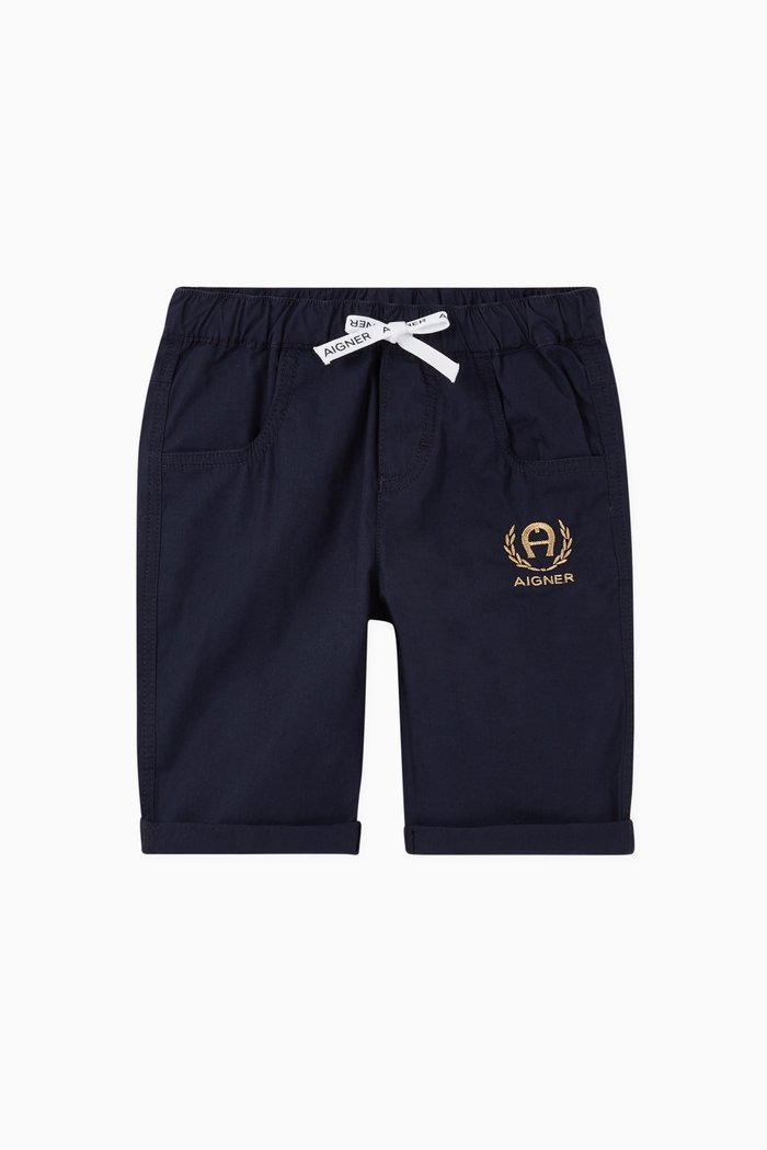 

Laurel Logo Cotton Shorts, Black