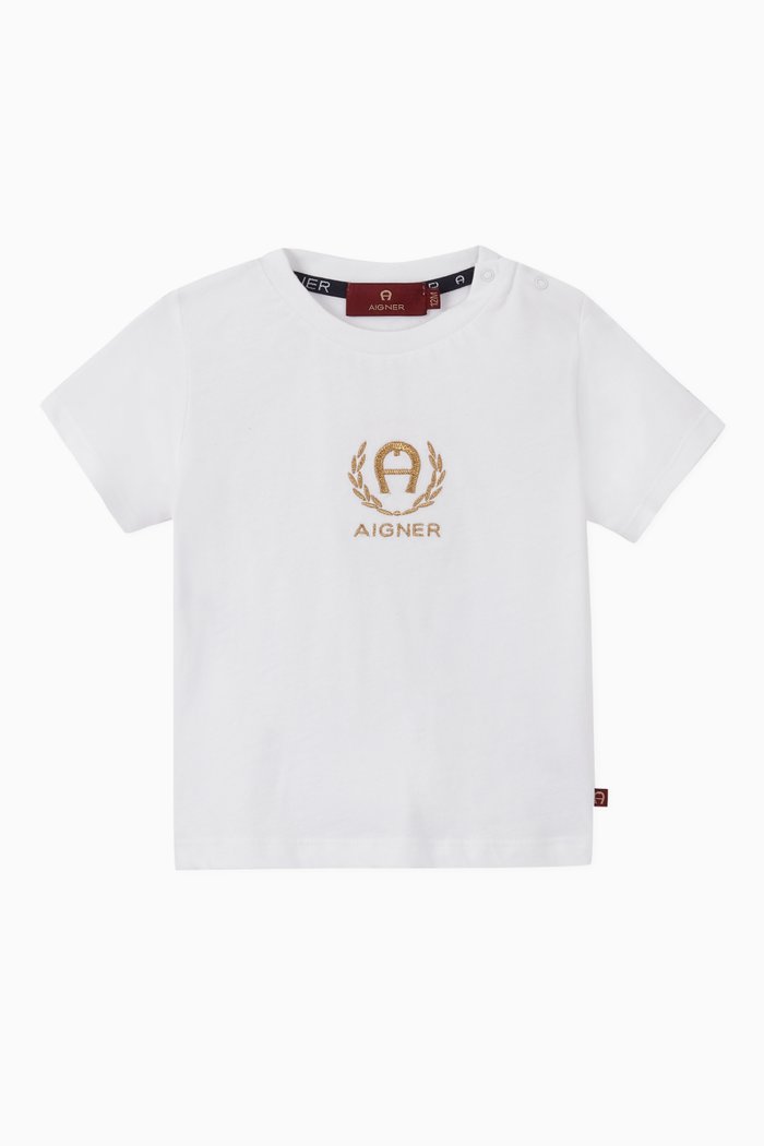 

Laurel Logo Cotton T-Shirt, White