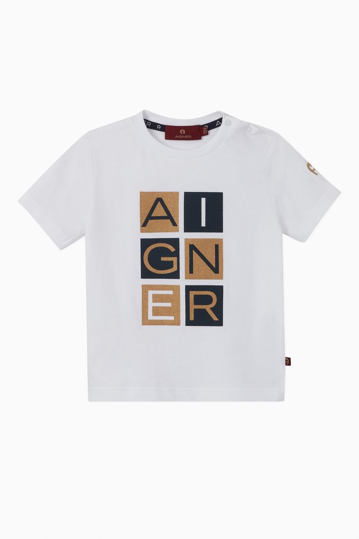 

Crossword Logo Cotton T-Shirt, White