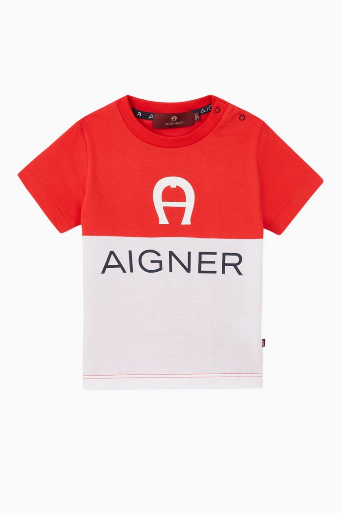 

Logo Colour-Block Cotton T-Shirt, Multicolour