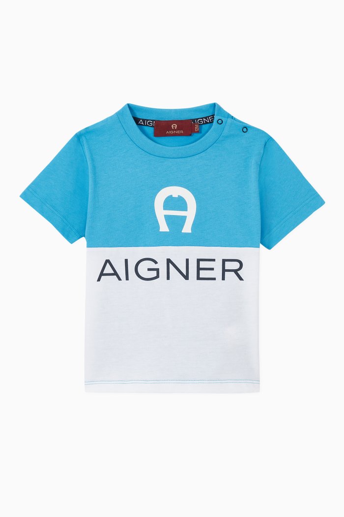 

Logo Colour-Block Cotton T-Shirt, Multicolour