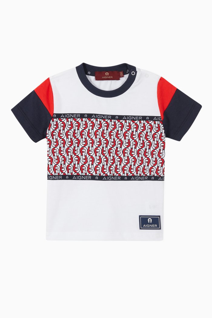 

Logo Stripe Cotton T-Shirt, Multicolour