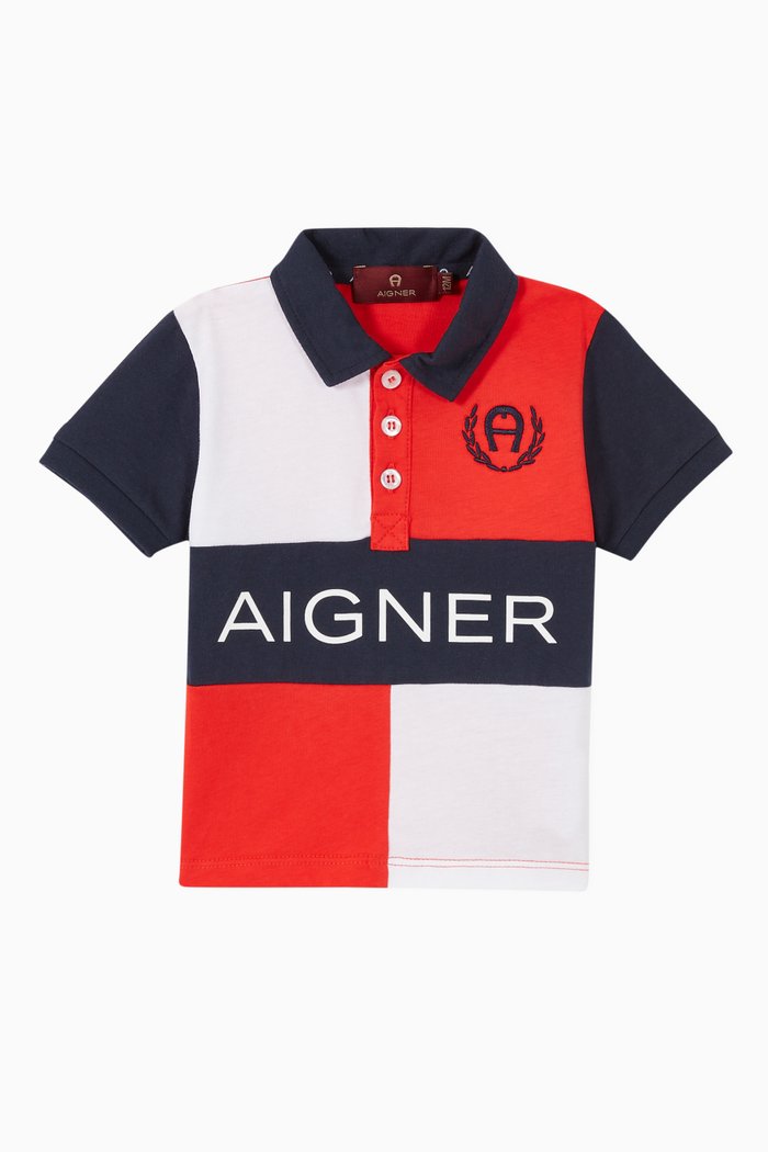 

Logo Colour-Block Cotton Polo Shirt, Multicolour