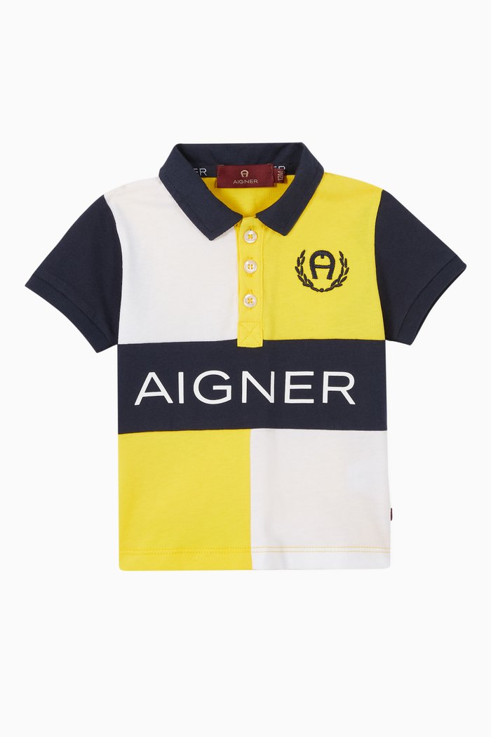 

Logo Colour-Block Cotton Polo Shirt, Multicolour