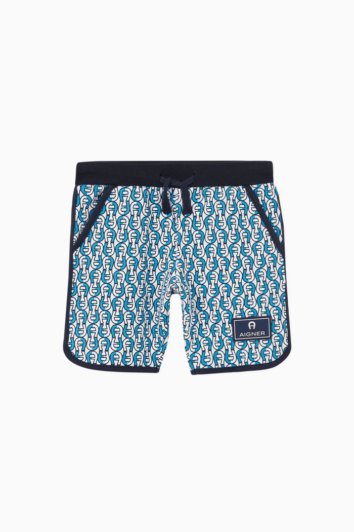 

Logo Cotton Jersey Shorts, Blue