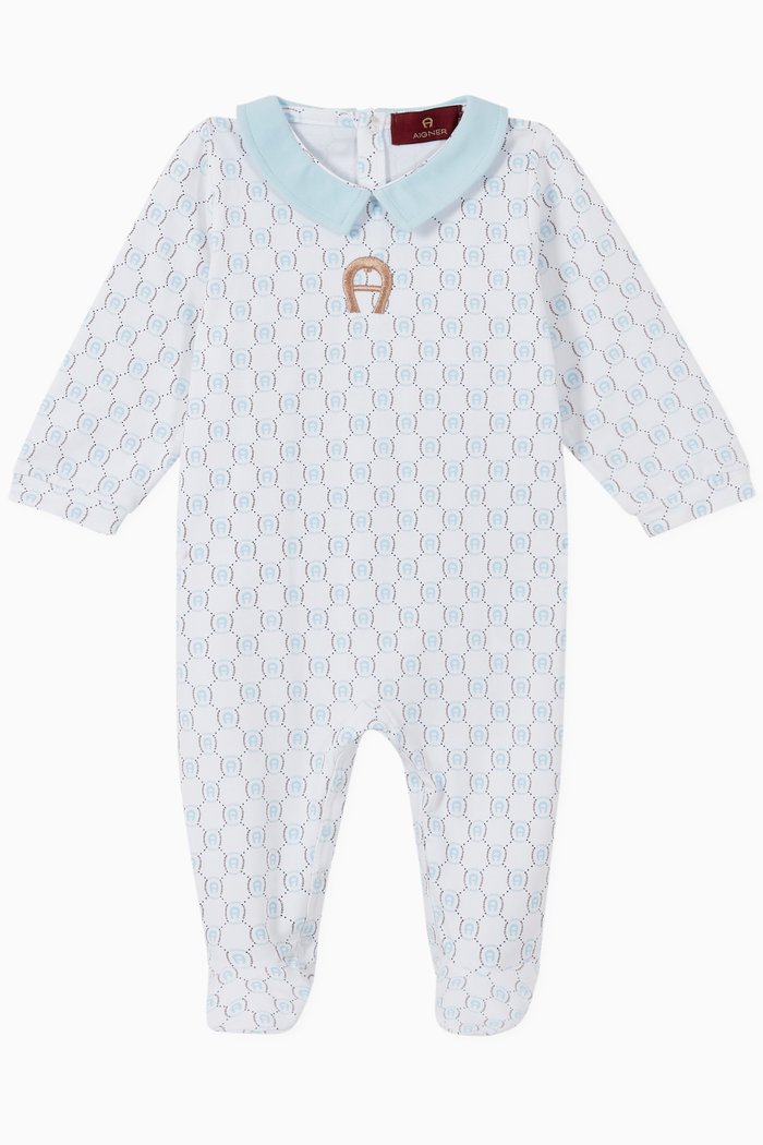 

Logo Pima Cotton Jersey Babygrow, Multicolour