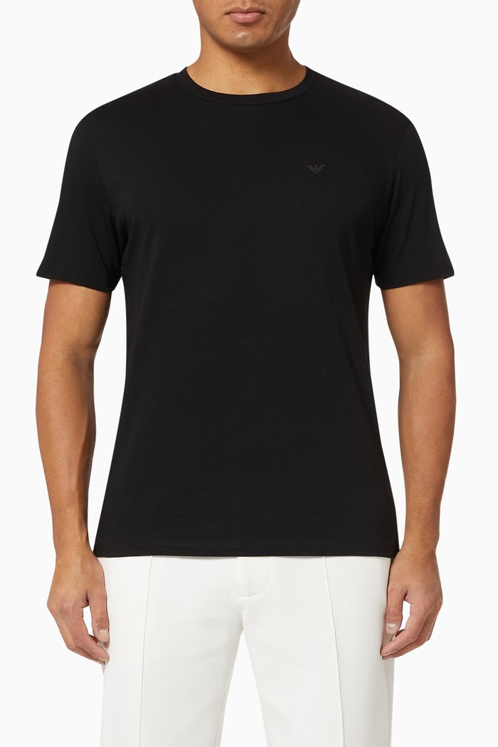 EA Micro Eagle Supima Jersey T-Shirt, Black