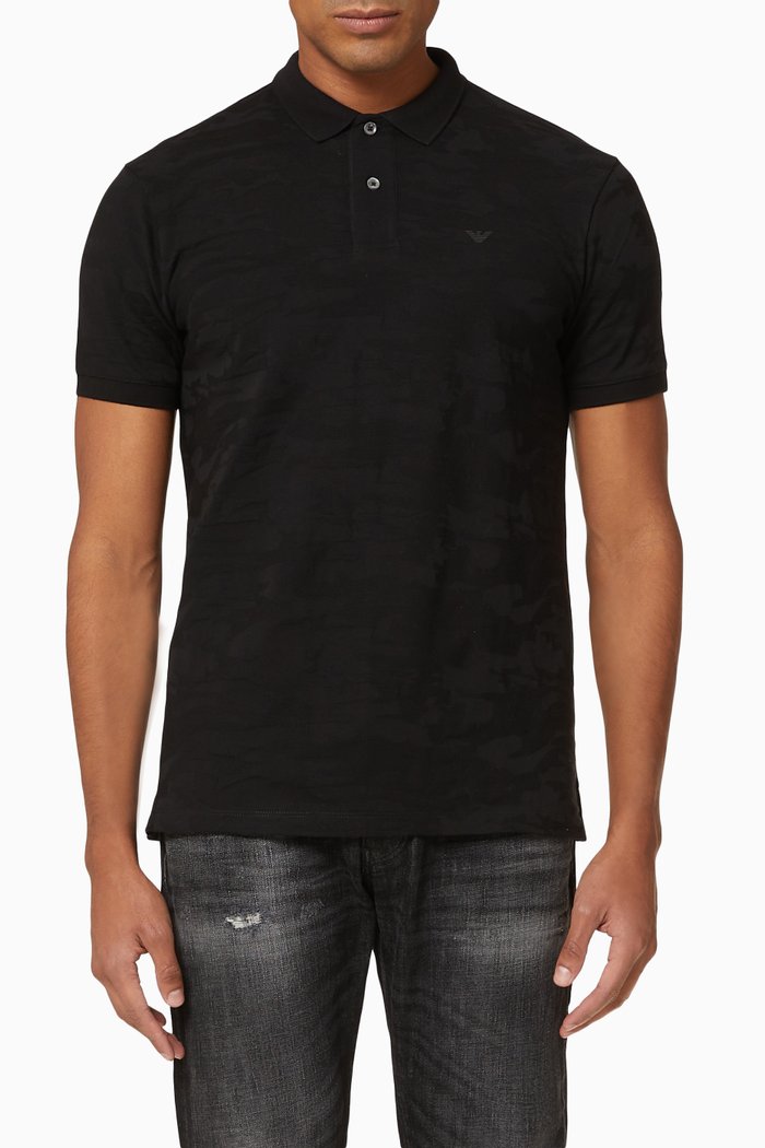 

EA Camo Jacquard Polo Shirt, Black