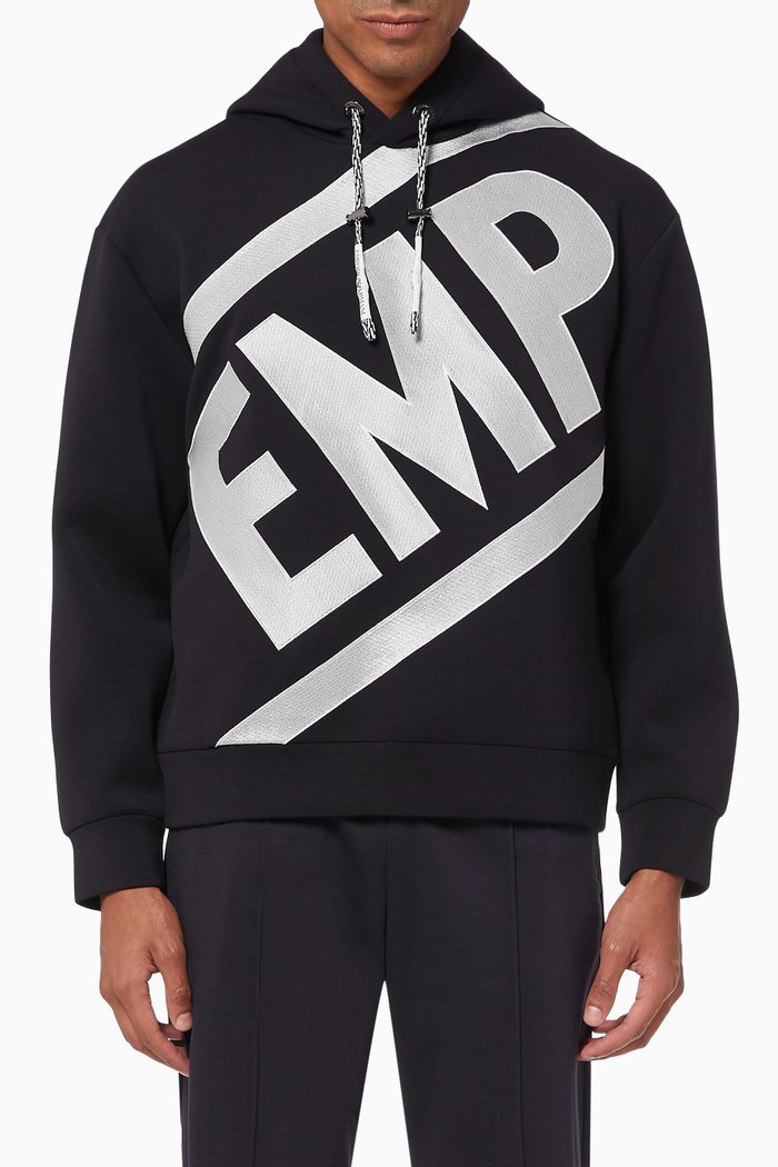 

EA Macro Hooded Jersey Sweatshirt, Blue