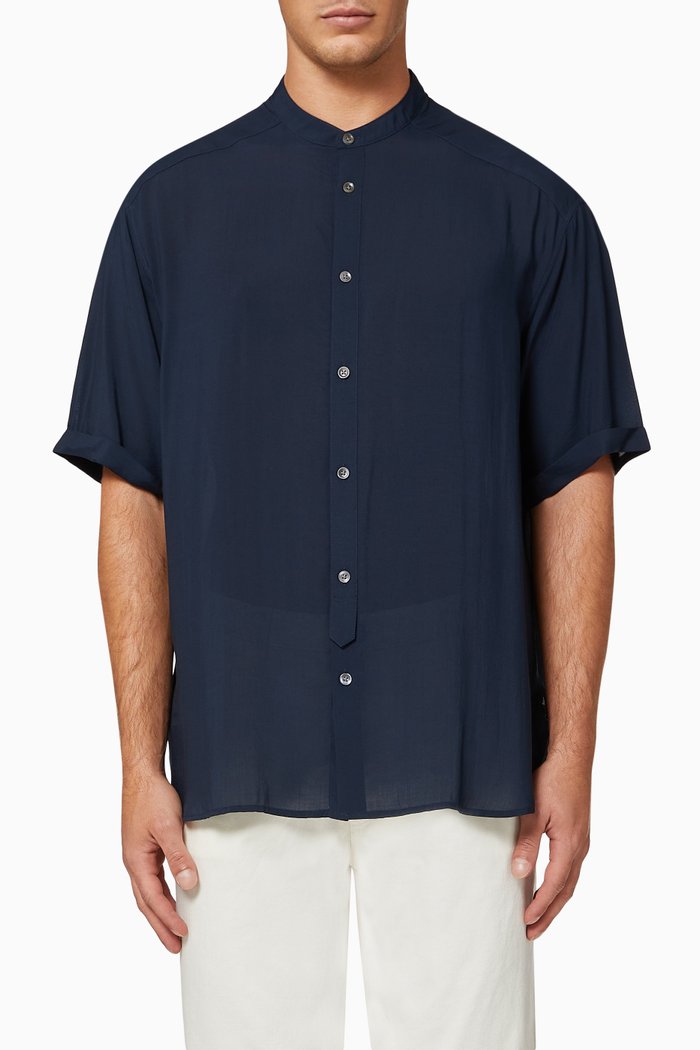 

Short Sleeves Modal Shirt, Blue