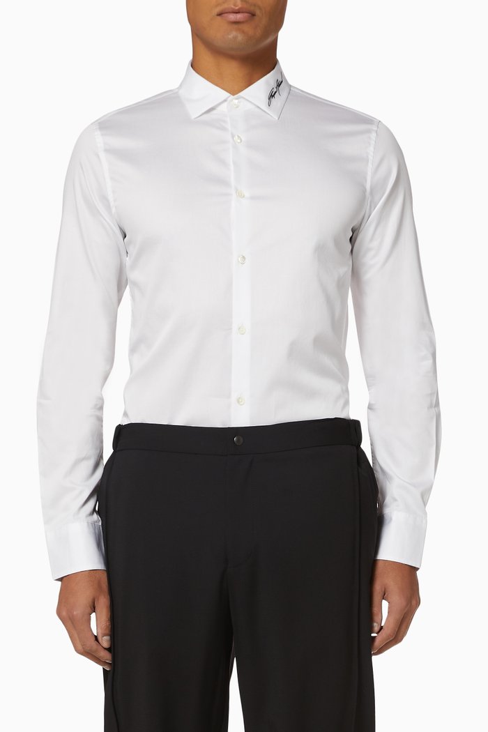 

EA Micro Eagle Cotton Shirt, White