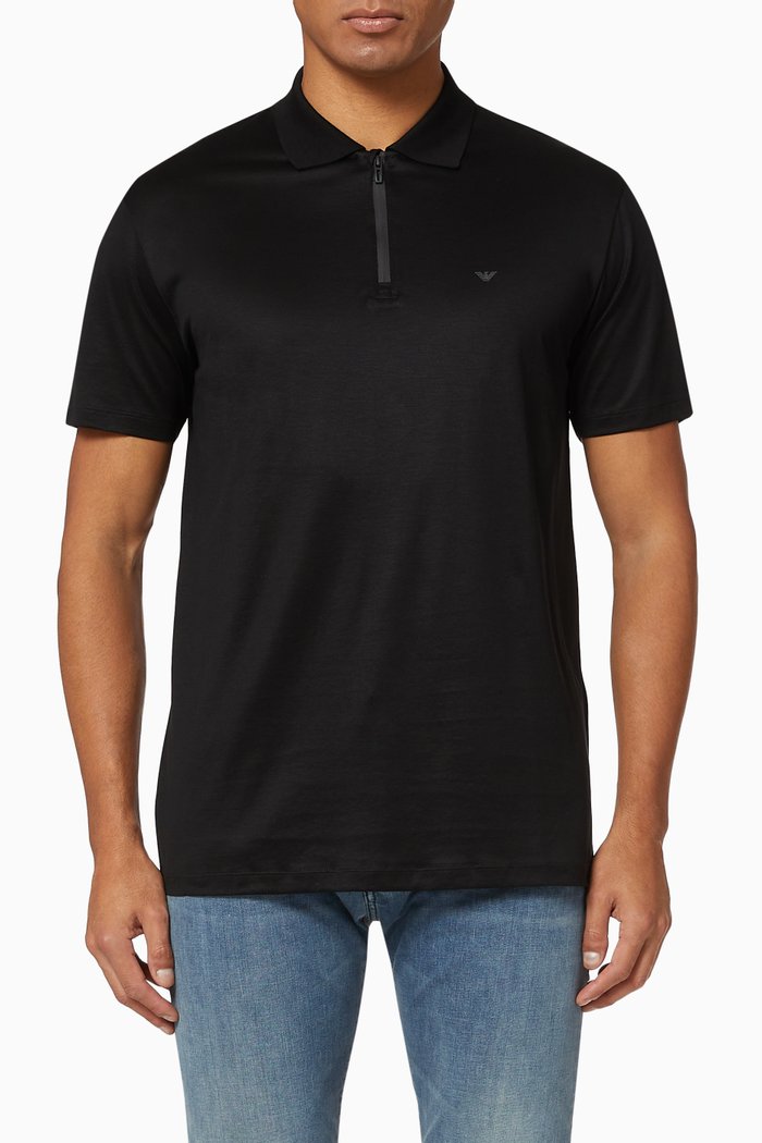 

EA Travel Capsule Collection Zip-Up Polo Shirt, Black