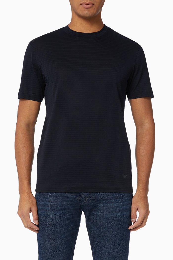 

EA Micro Eagle Striped T-Shirt, Blue