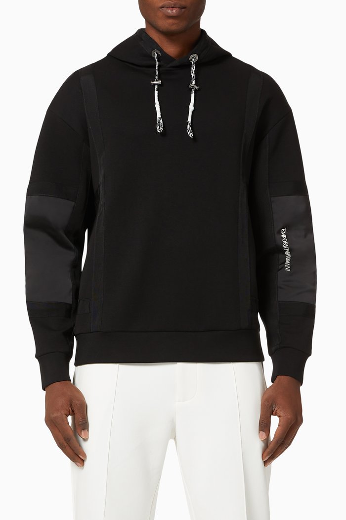 

EA Micro Logo Hooded Jersey Sweatshirt, Black