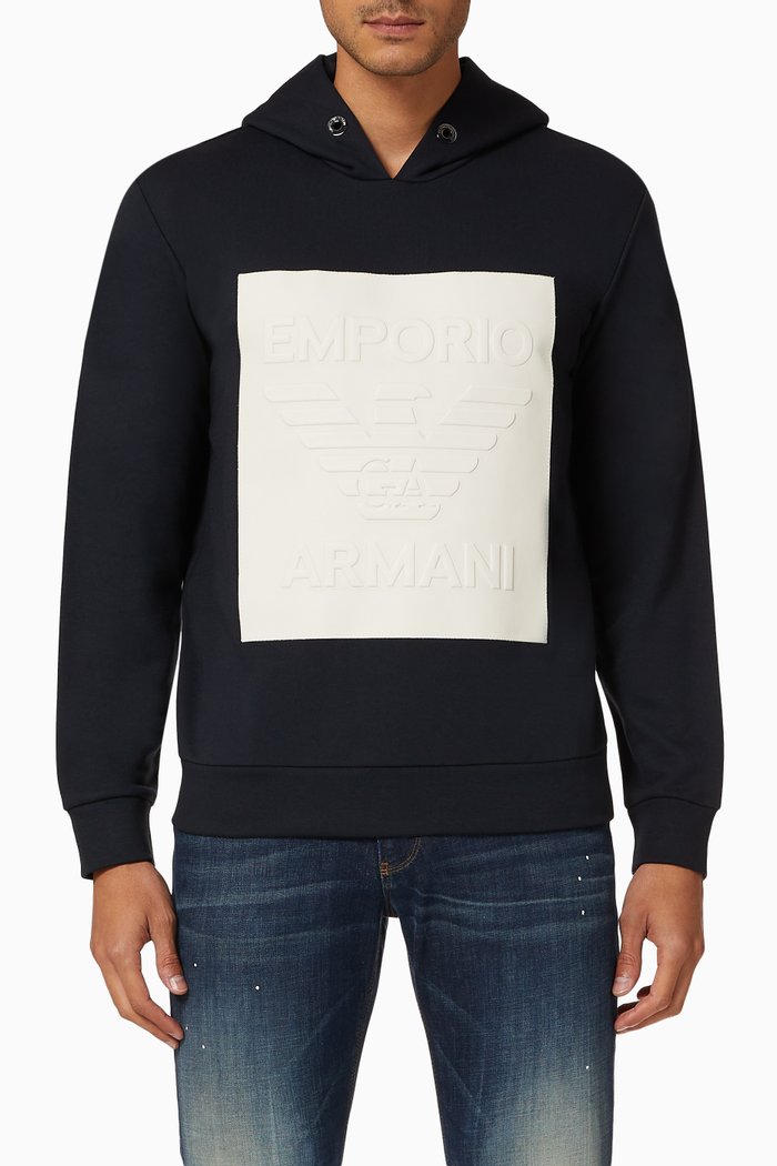 

EA Macro Eagle Hooded Jersey Sweatshirt, Blue