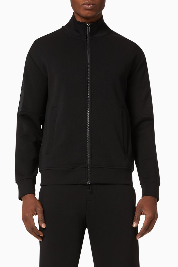 

EA Logo Tape Jersey Sweatshirt, Black