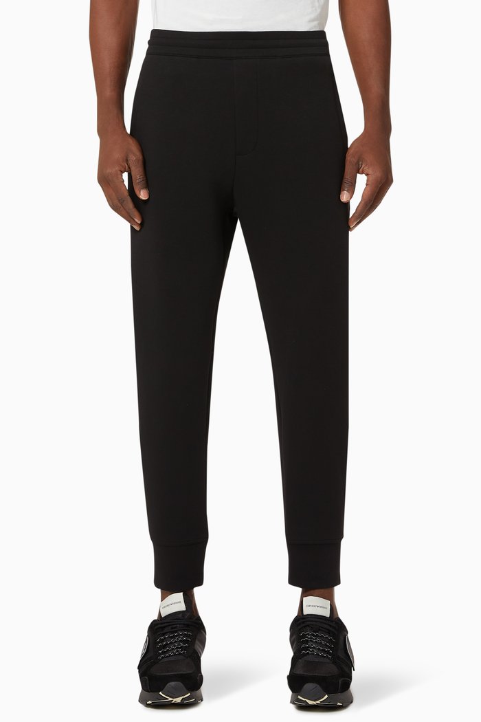 

EA Logo Tape Jersey Sweatpants, Black