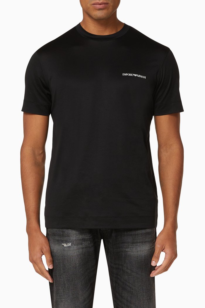 

EA Logo Text Jersey T-Shirt, Black