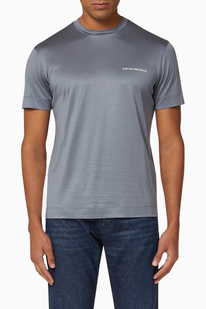 

EA Logo Text Jersey T-Shirt, Grey