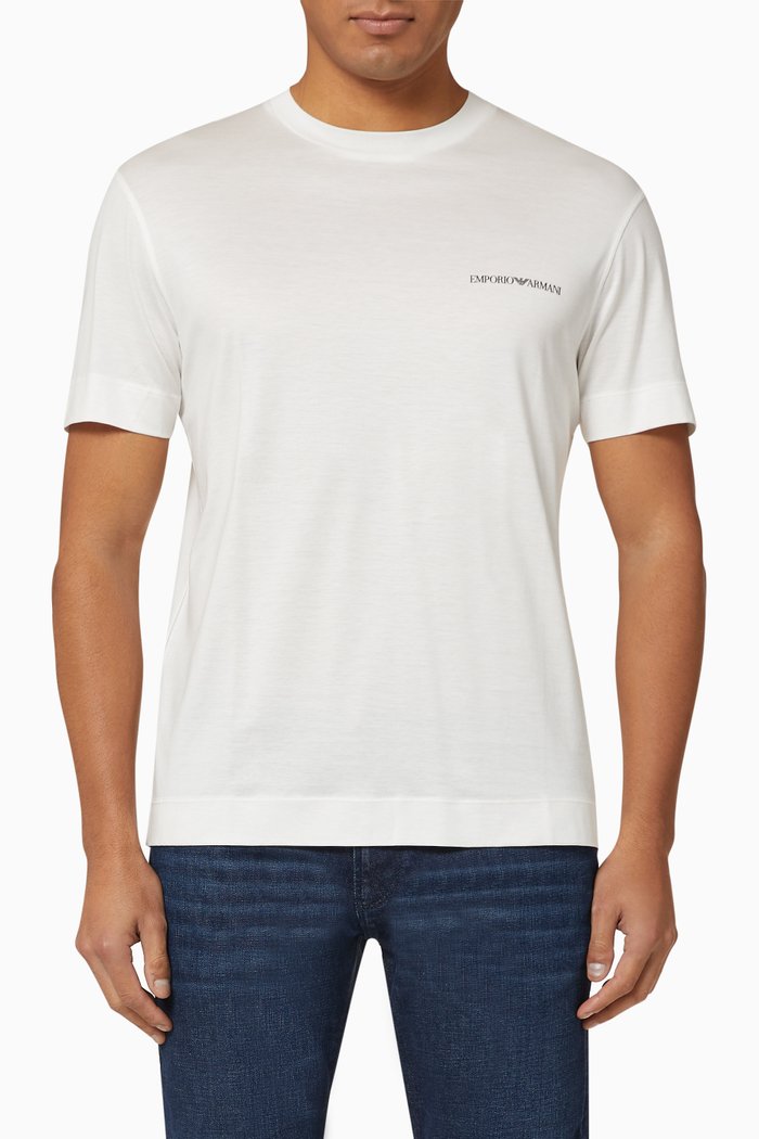 

EA Logo Text Jersey T-Shirt, White