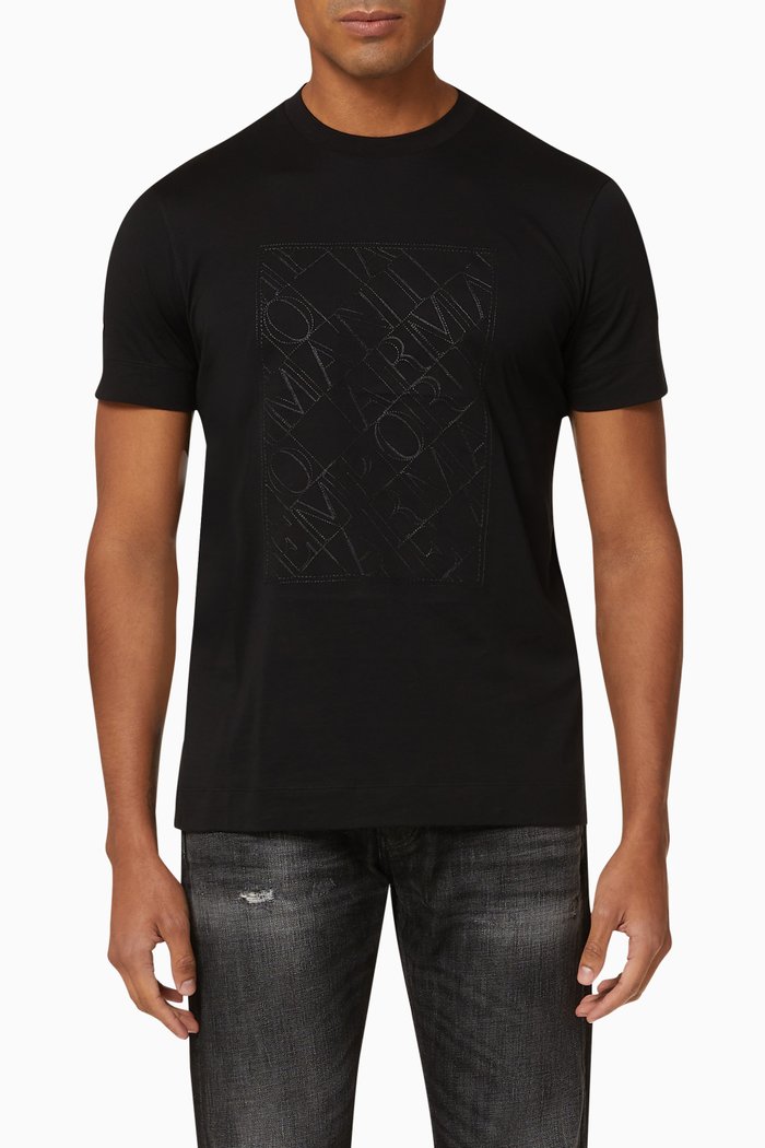 

EA Text Crossword Jersey T-Shirt, Black