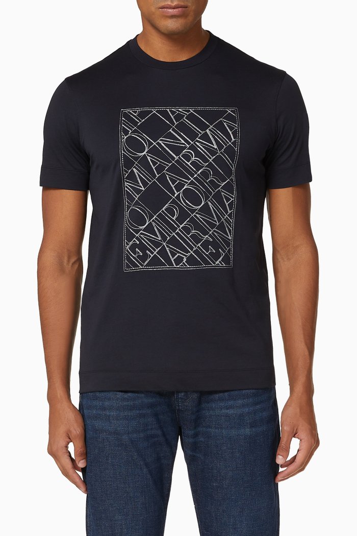 

EA Text Crossword Jersey T-Shirt, Blue