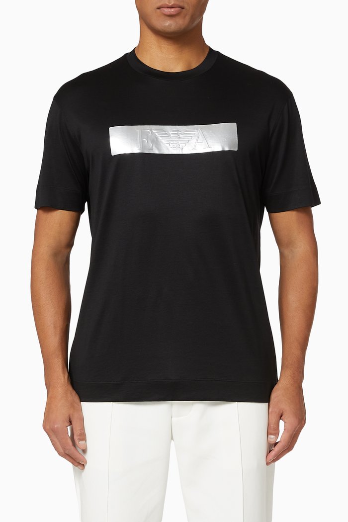 

EA Foil Appliqué Jersey T-Shirt, Black